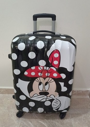 Samsonite Minnie Mouse Desenli Siyah Beyaz Orta Boy Valiz