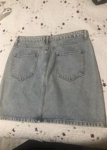 Trendyol & Milla Gri Bol Kesim Denim Mini Etek