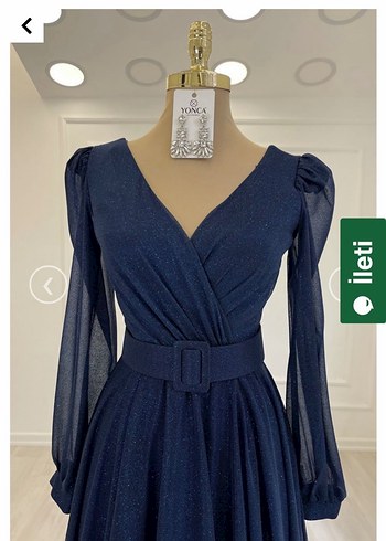 Lacivert Abiye Elbise - Görsel 2