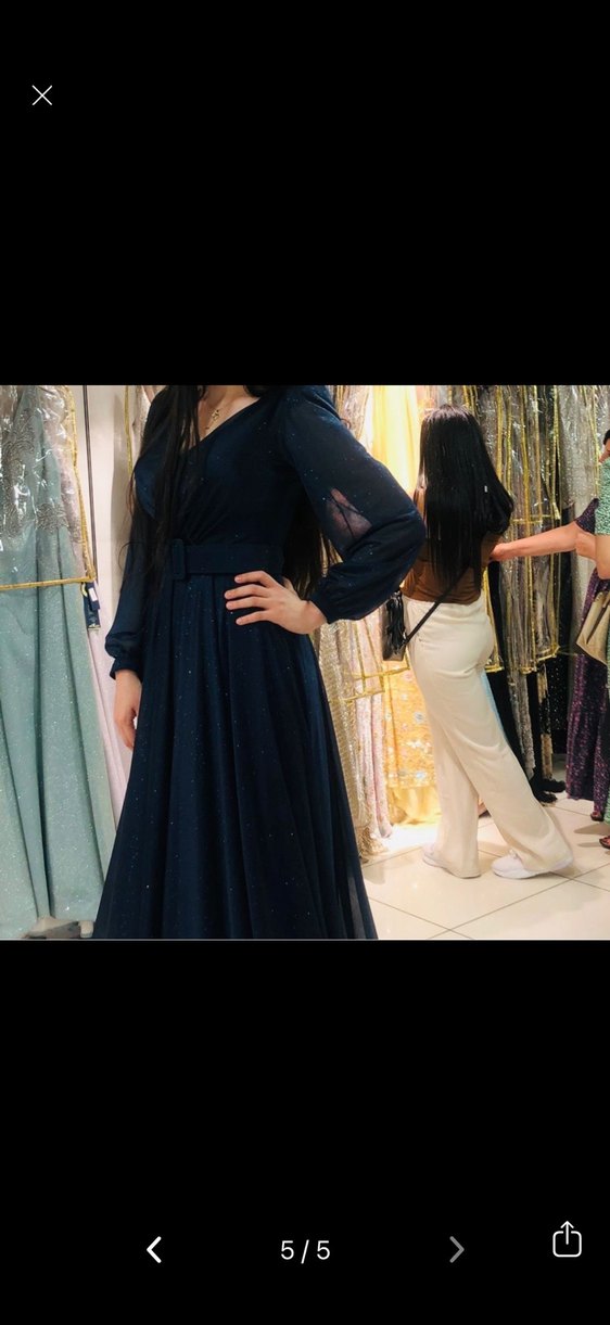 Lacivert Abiye Elbise - Görsel 3