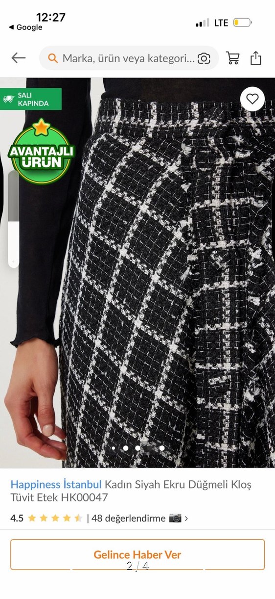 Ekoseli Uzun Etek - Görsel 2