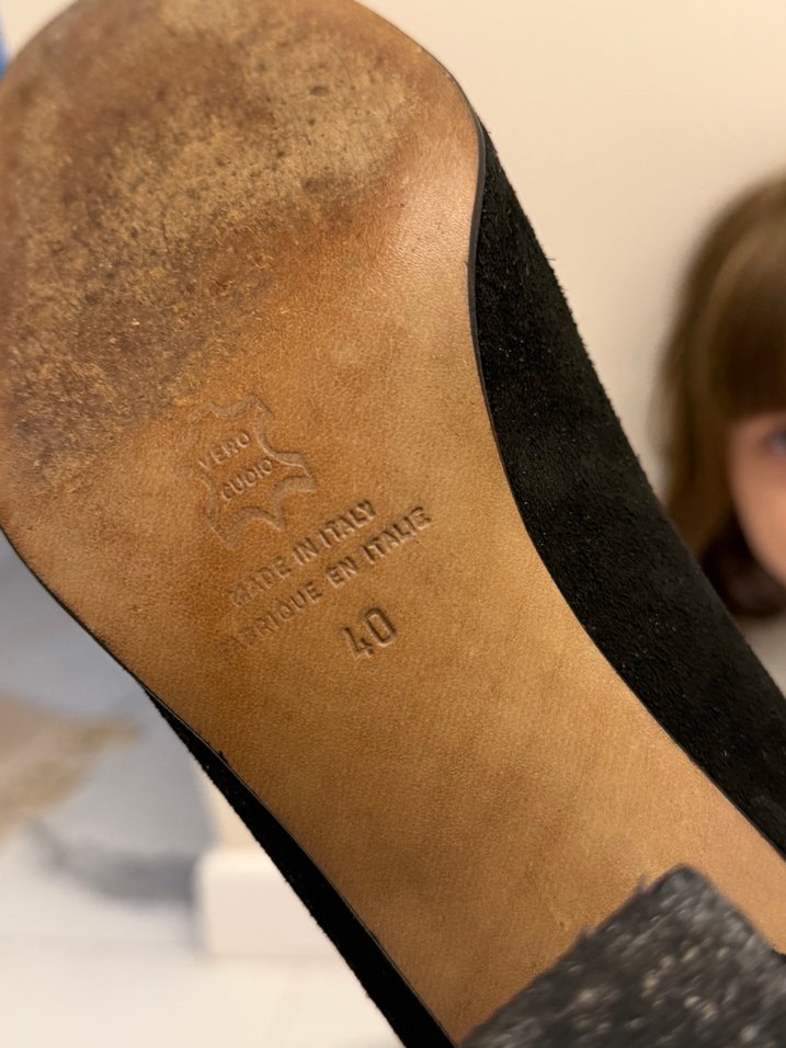 Siyah Süet Fiyonk Topuklu  Ayakkabı - Görsel 4