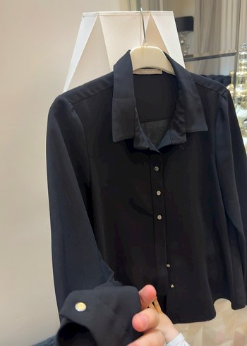 Siyah Kadın Uzun Kollu elbise Gömlek - Görsel 2