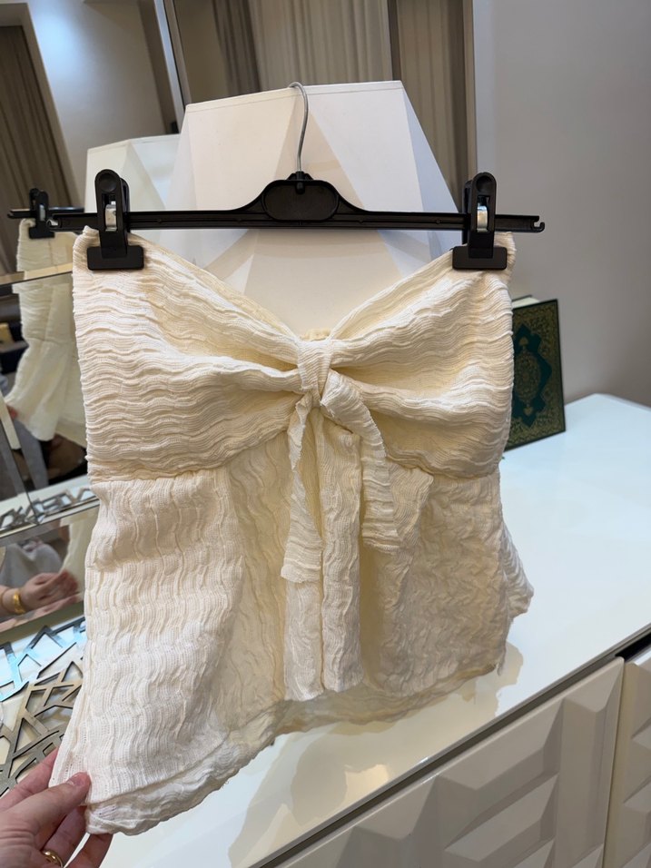 Straplez fırfırlı büstiyer - Görsel 5