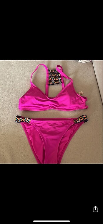 Penti Pembe Kenarları Renkli Bikini Takımı