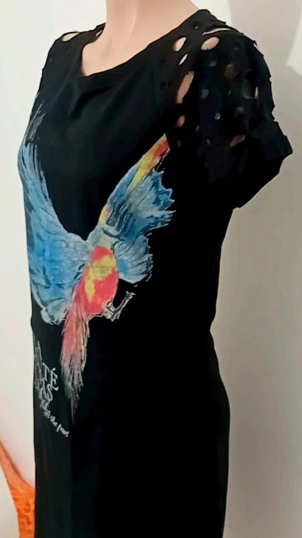 Siyah Baskılı Hamile Tişörtü, Gevşek Kesim - Görsel 2