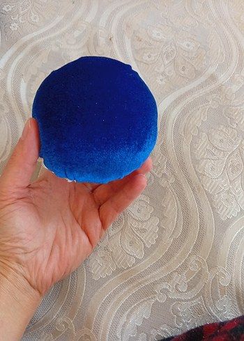 Dantel İşlemeli Mavi Bohem iğnelik el yapımı - Görsel 2