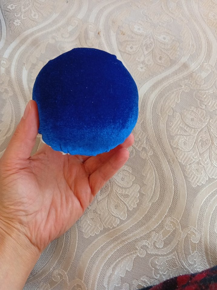 Dantel İşlemeli Mavi Bohem iğnelik el yapımı - Görsel 2