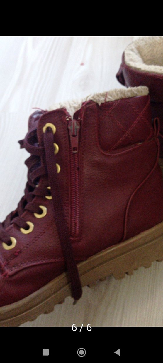 Bordo Deri Kadın Dolgu Topuklu Bot - Görsel 4