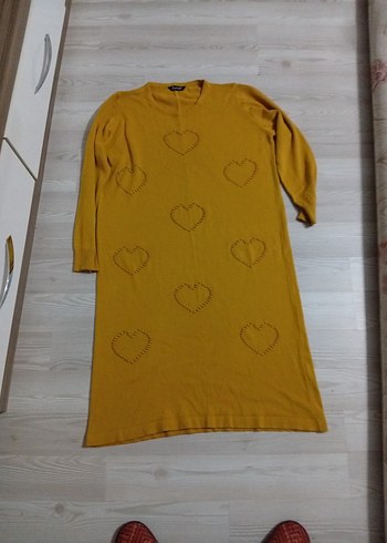 Uzun Kollu Sarı Bohem Triko Kazak - Görsel 3