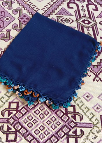 Dantel Detaylı Çok Renkli Kadın Fuları - Görsel 4