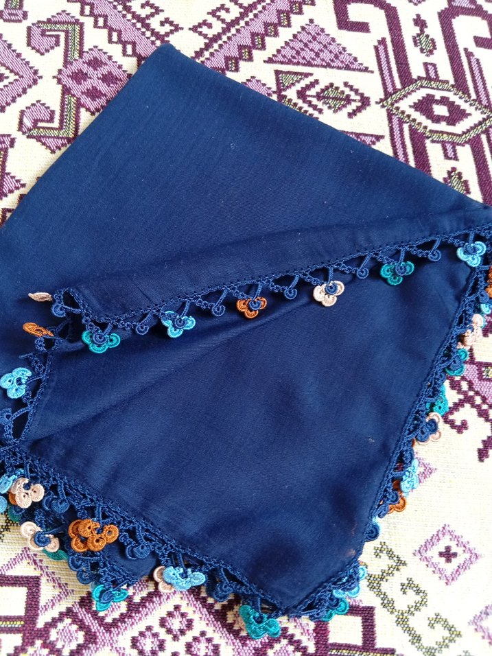 Dantel Detaylı Çok Renkli Kadın Fuları - Görsel 3