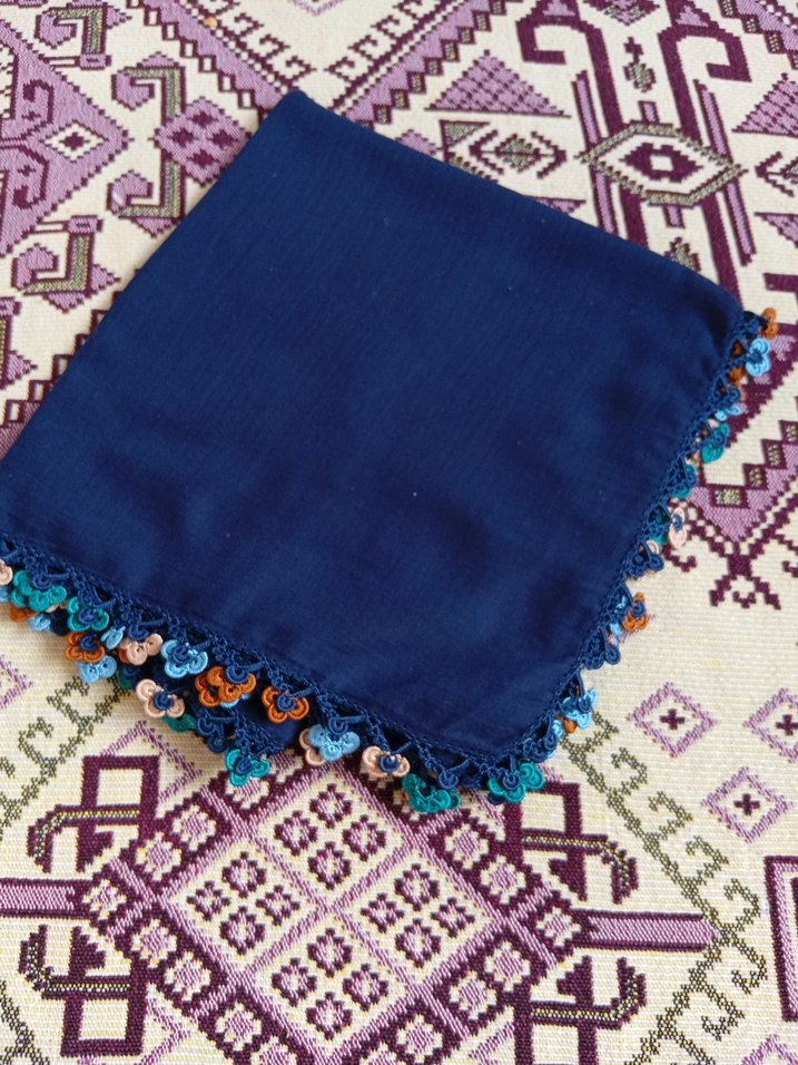 Dantel Detaylı Çok Renkli Kadın Fuları - Görsel 4