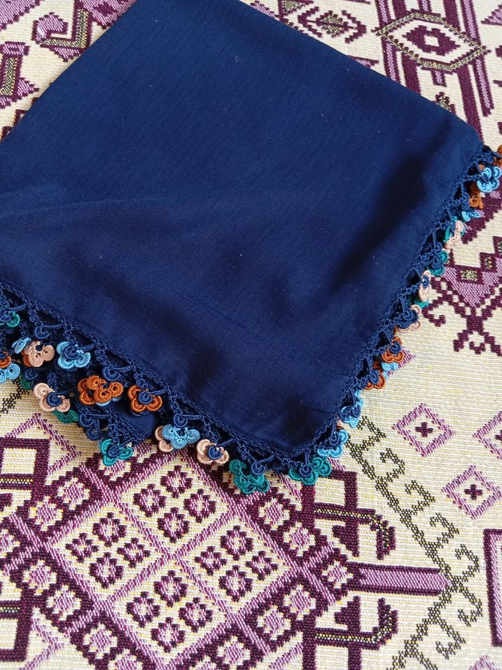 Dantel Detaylı Çok Renkli Kadın Fuları - Görsel 2