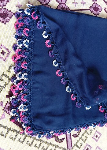 Dantel Detaylı Renkli Bohem Kadın Fular - Görsel 2