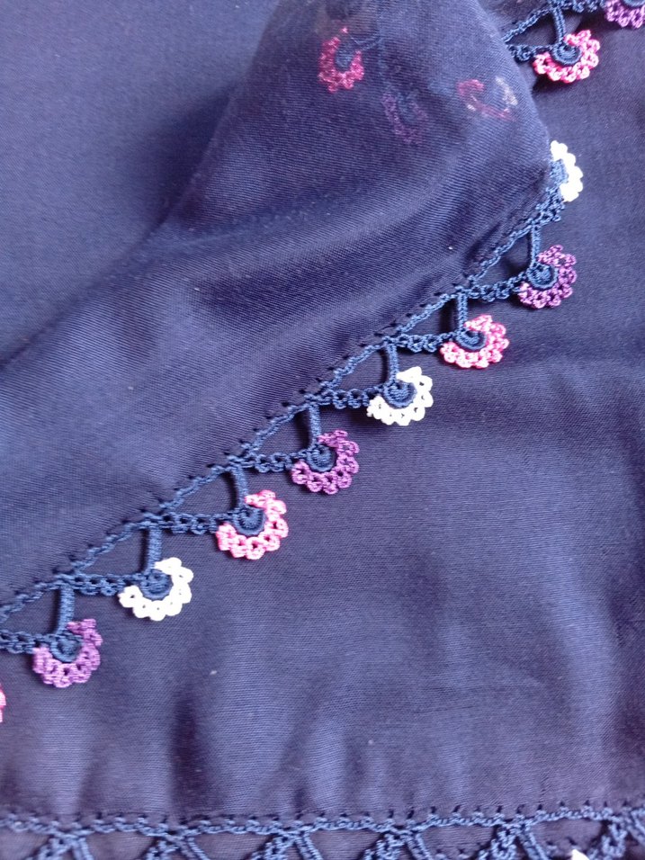 Dantel Detaylı Renkli Bohem Kadın Fular - Görsel 3