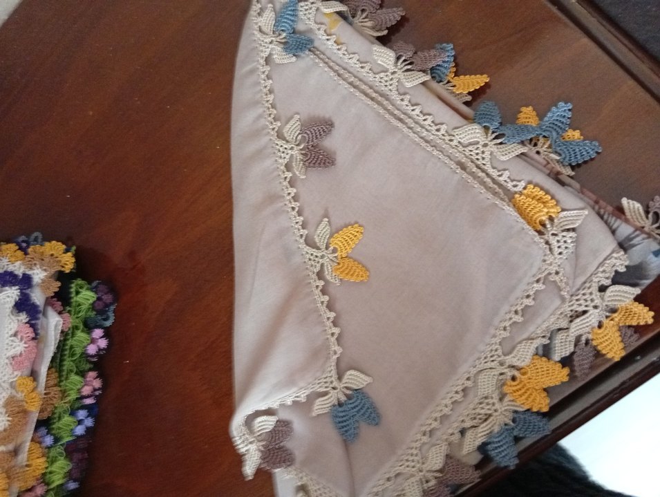 Bej oyali yazma iki kenarli - Görsel 2