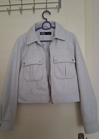 Zara Gri Midi Boy Düğmeli Kadın Kaban