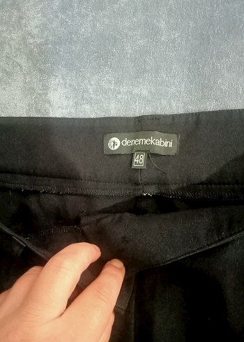 Siyah Pilili Kadın Kumaş Pantolon - Görsel 3