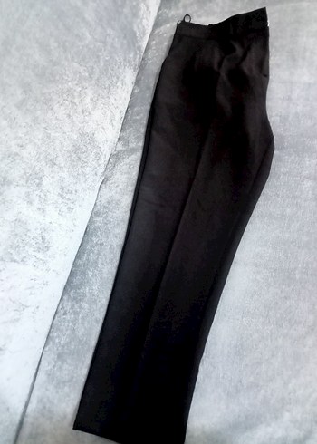 Siyah Pilili Kadın Kumaş Pantolon - Görsel 2