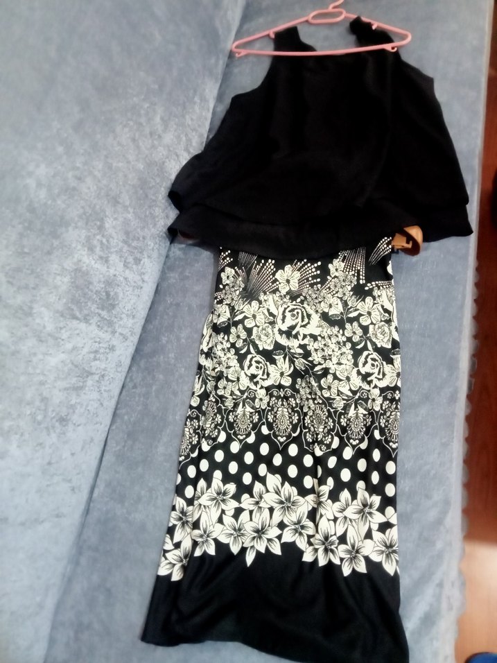 Siyah Dökümlü Mini Hamile Takım - Görsel 3