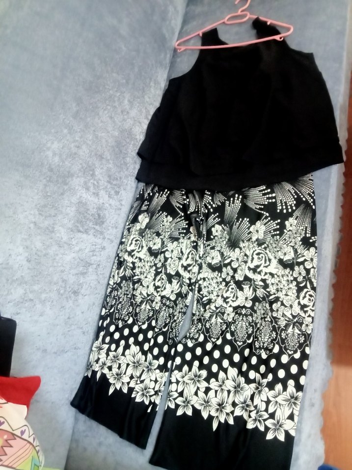 Siyah Dökümlü Mini Hamile Takım - Görsel 2