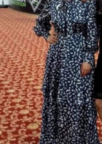 Mavi Bağlamalı Uzun Bohem Elbise - Görsel 5