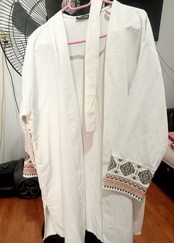 Nakışlı Uzun Kollu Bohem Kadın Kimono - Görsel 3