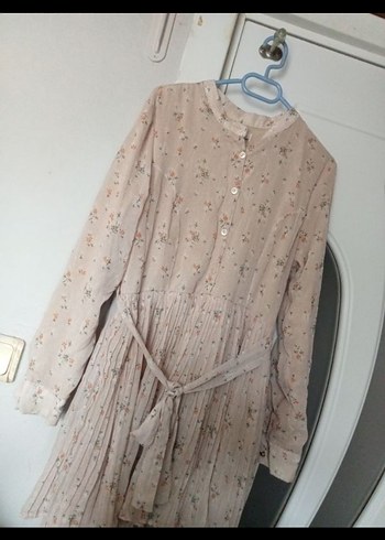 Beyaz Uzun Kol Drapeli Bohem Elbise - Görsel 5