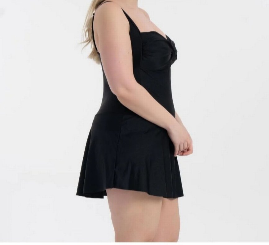 Gösterişli Parlak Siyah Kadın Mayo - Görsel 3