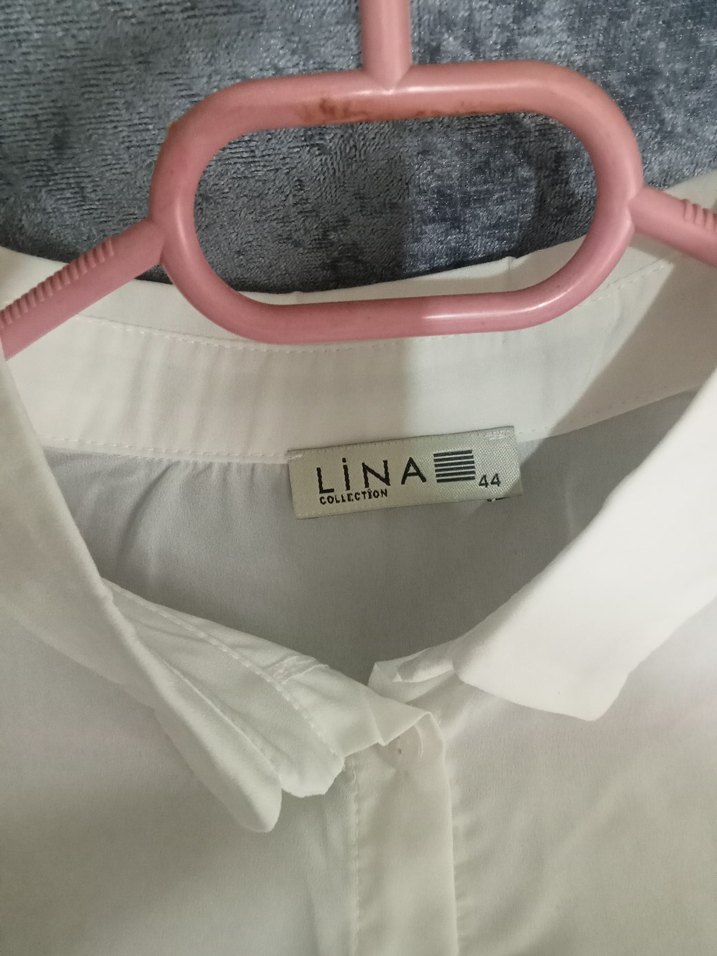 Beyaz Desenli Uzun Kollu Kadın Gömlek - Görsel 5