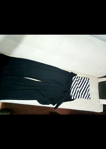 Siyah Zebra Desenli Askılı Kadın Tulum - Görsel 5