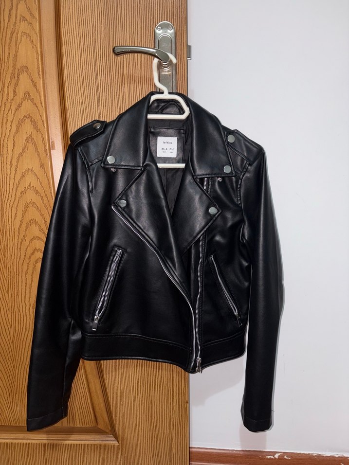 Siyah Deri Biker Ceket - Görsel 2