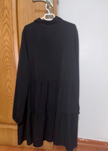 Düğmeli Siyah Midi Çocuk Elbise - Görsel 3