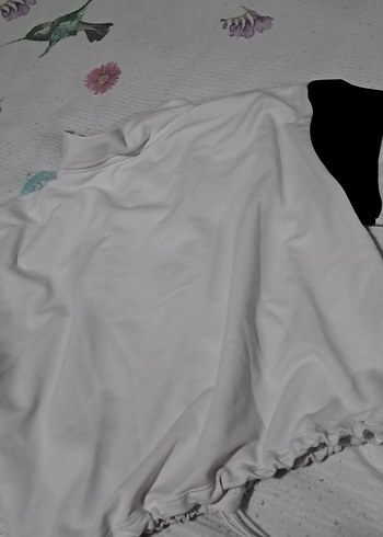 Yarım Fermuarlı Beyaz Kısa Sweatshirt - Görsel 6