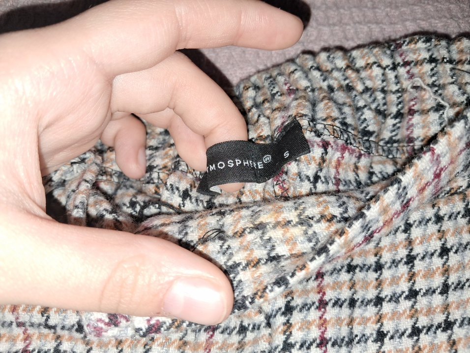 Düğmeli Kareli Midi Kadın Kumaş Pantolon - Görsel 3