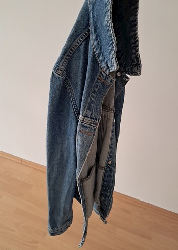 Kadın Mavi Denim Ceket, Normal Boy, Salaş - Görsel 4