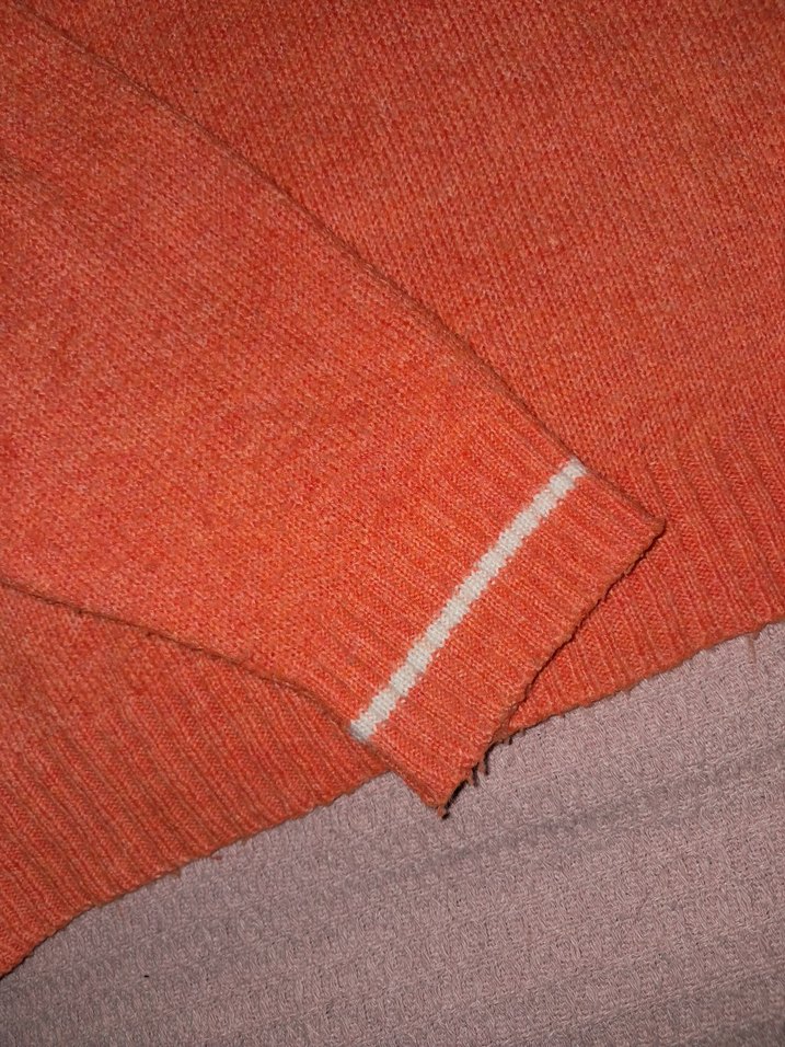 Yarım Fermuarlı Yüksek Yakalı turuncu Kazak - Görsel 4