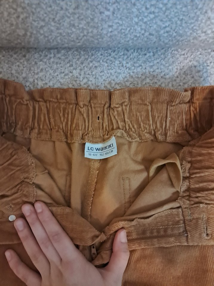 Bej Süet Midi Kadın Pantolon - Görsel 4