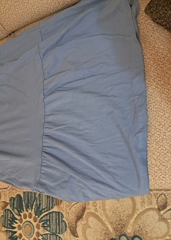 Mavi Drapeli Midi Hamile Elbisesi - Görsel 2