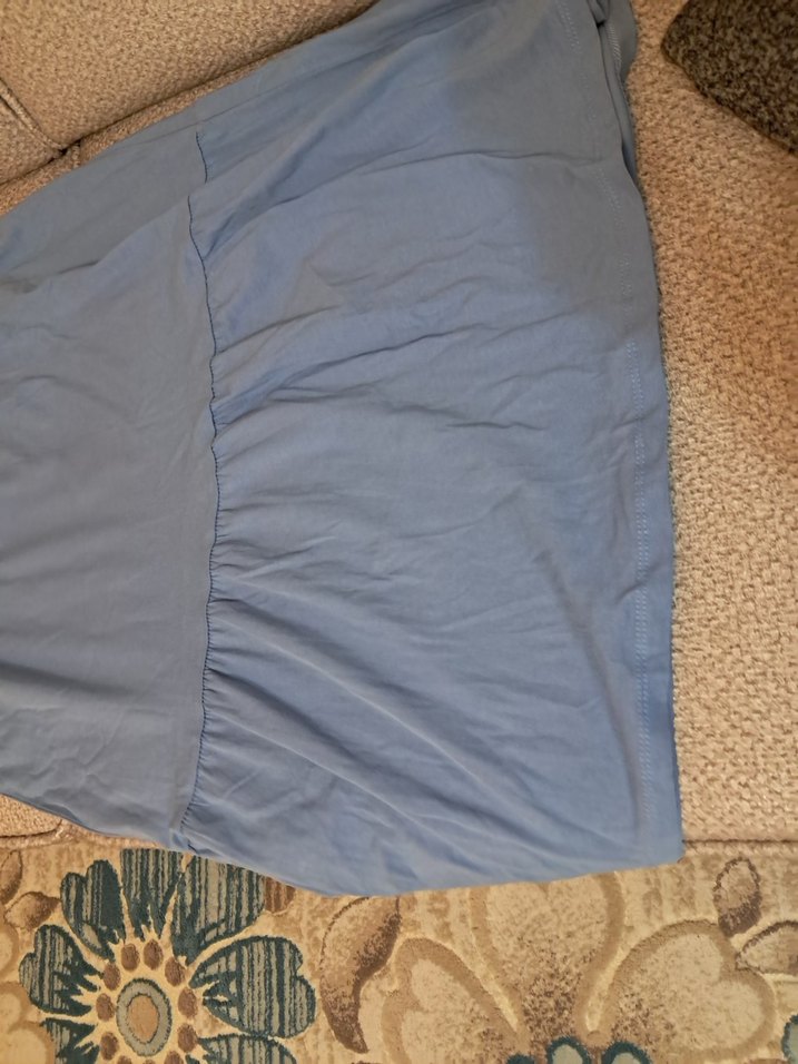 Mavi Drapeli Midi Hamile Elbisesi - Görsel 2