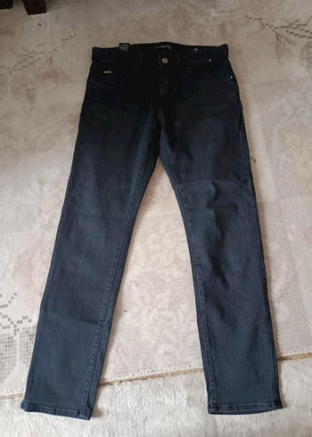 Gri Bel Detaylı Erkek Denim Pantolon - Görsel 4