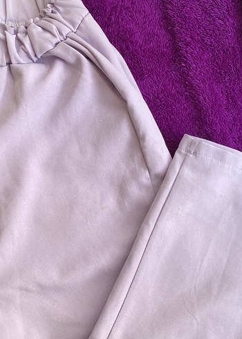 Düğmeli Beyaz Kadın Pamuk Pantolon - Görsel 3