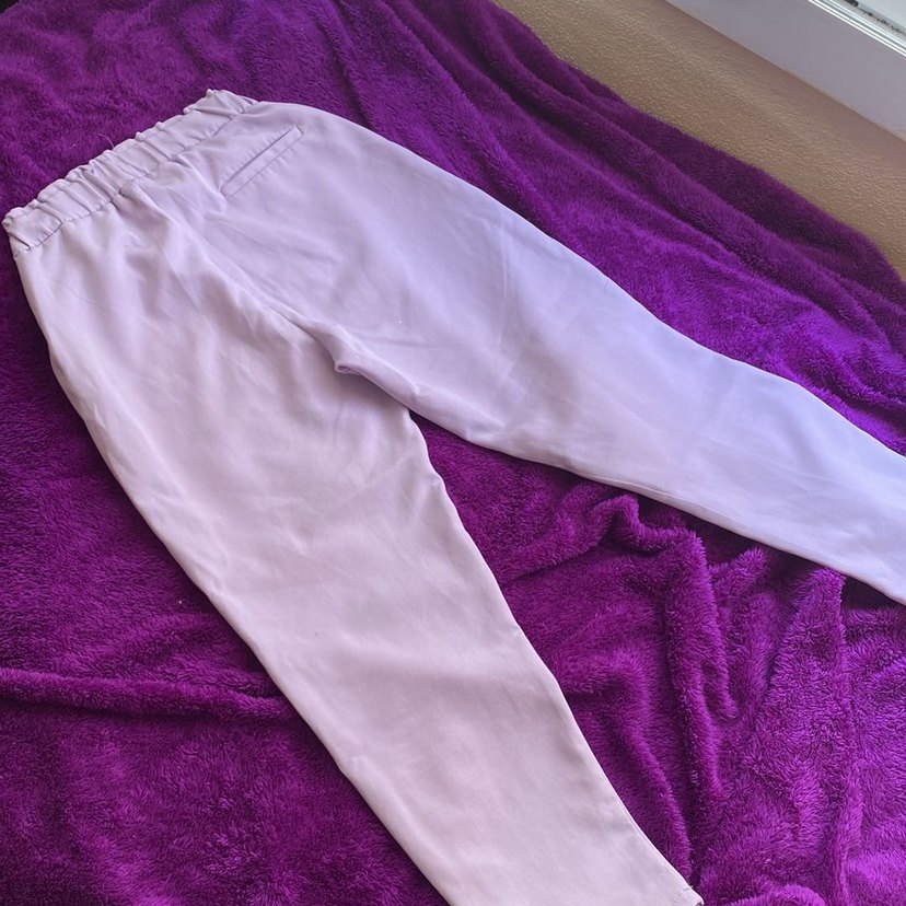 Düğmeli Beyaz Kadın Pamuk Pantolon - Görsel 2