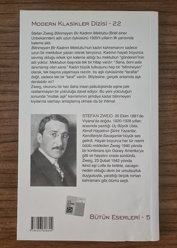  Bilinmeyen Bir Kadının Mektubu - Stefan Zweig
