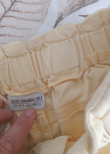 LC Waikiki Bej Yüksek Bel Mini Keten Şort