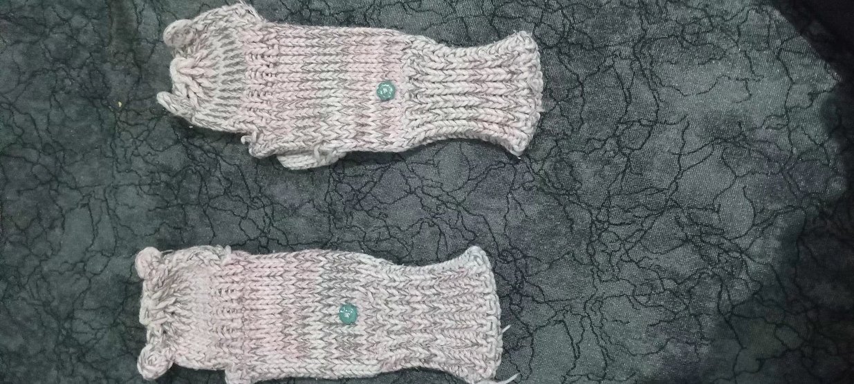 Ebruli Örgü Kız Çocuk Eldivenleri - Görsel 2