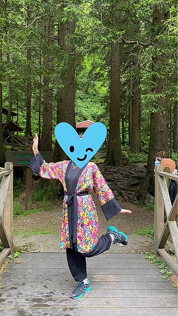 Diğer Renkli saten kimono