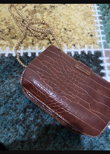 Kahverengi Yılan Desenli Deri Kadın Çanta - Görsel 2