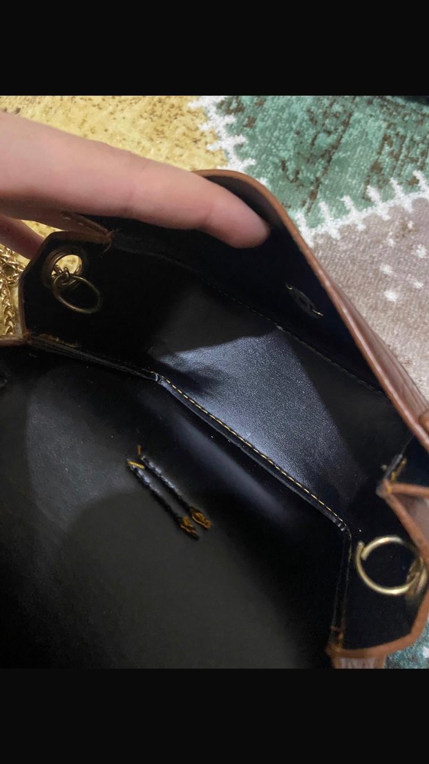 Kahverengi Yılan Desenli Deri Kadın Çanta - Görsel 4